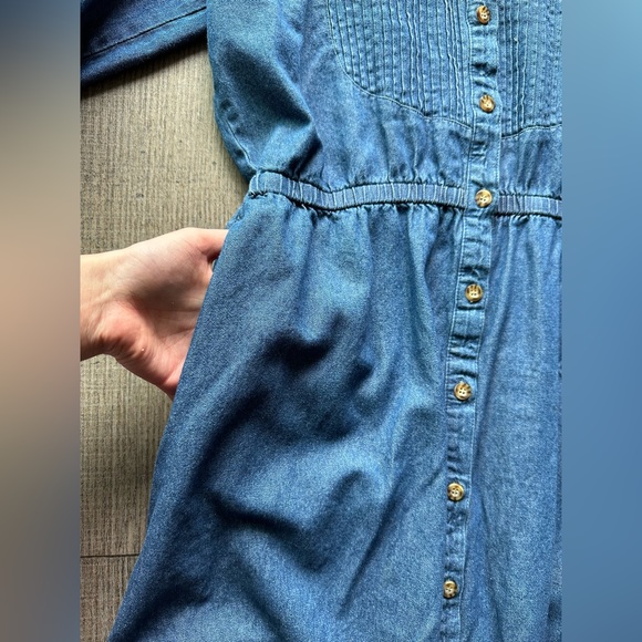 Vintage denim midi dress with pockets PL - Picture 2 of 9